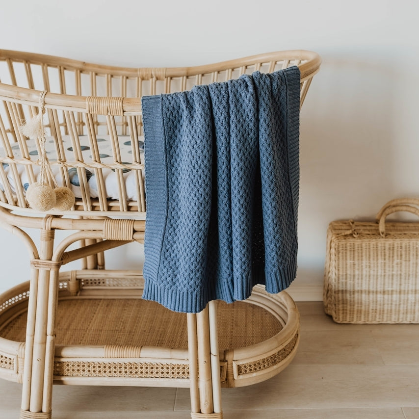 Snuggle Hunny Kids Diamond Knit Baby Blanket - River