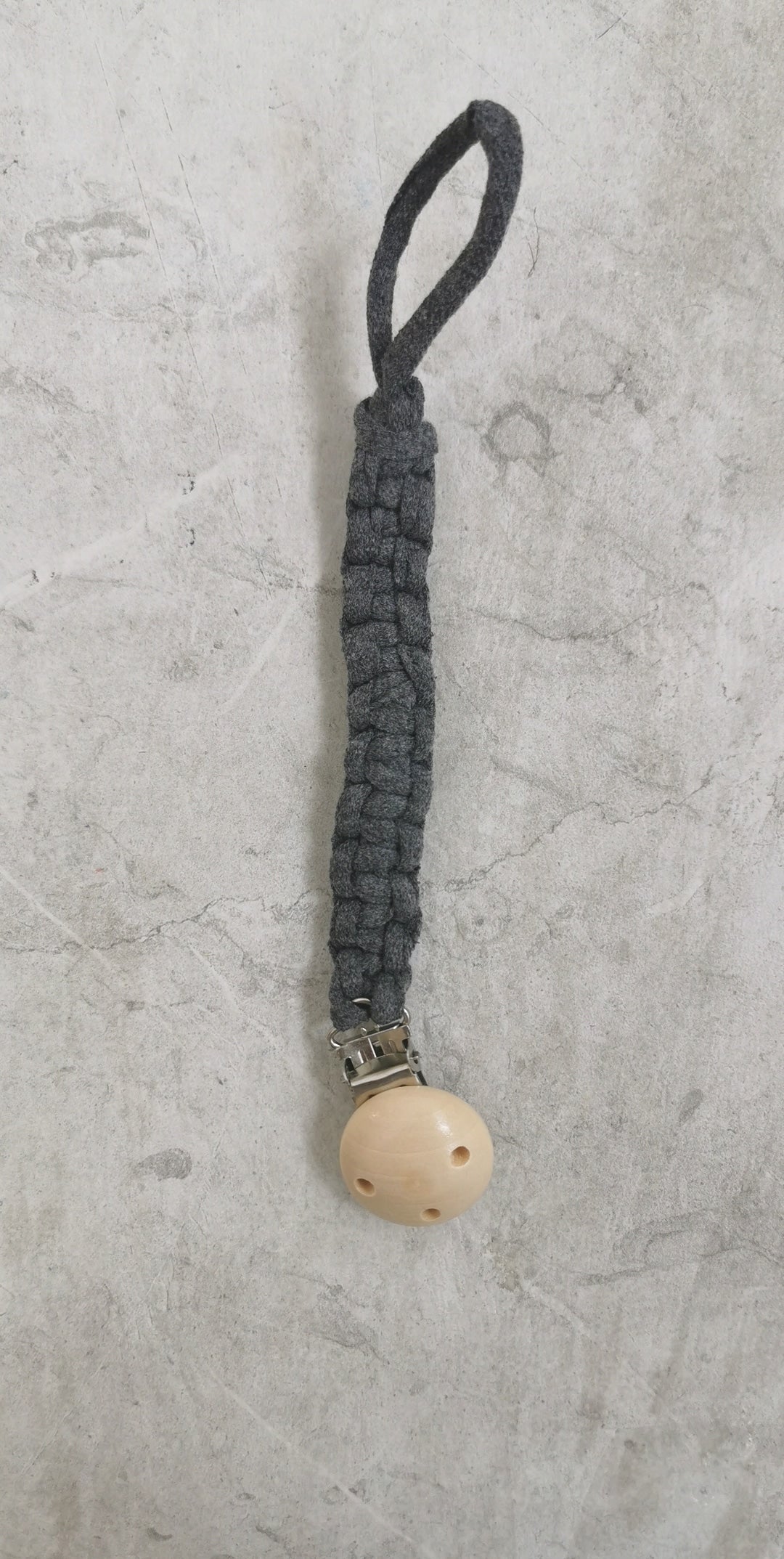Macrame Pacifier Holder - Slate