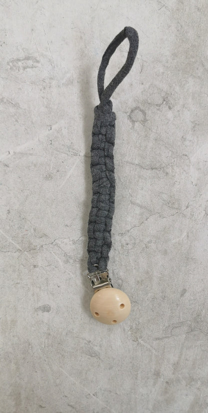 Macrame Pacifier Holder - Slate