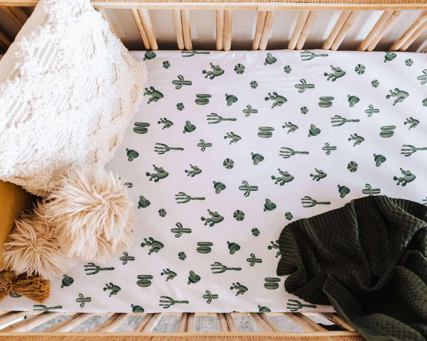 Snuggle Hunny Kids Fitted Cot Sheet - Cactus