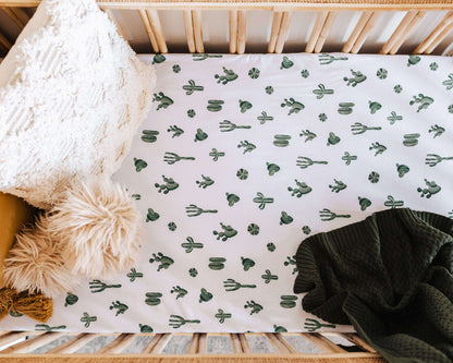 Snuggle Hunny Kids Fitted Cot Sheet - Cactus