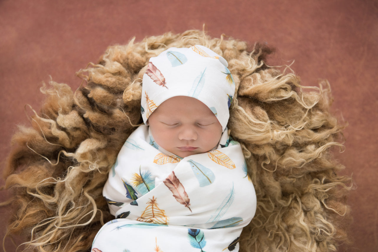 Snuggle Hunny Kids Dreamweaver Jersey Wrap &amp; Beanie Set