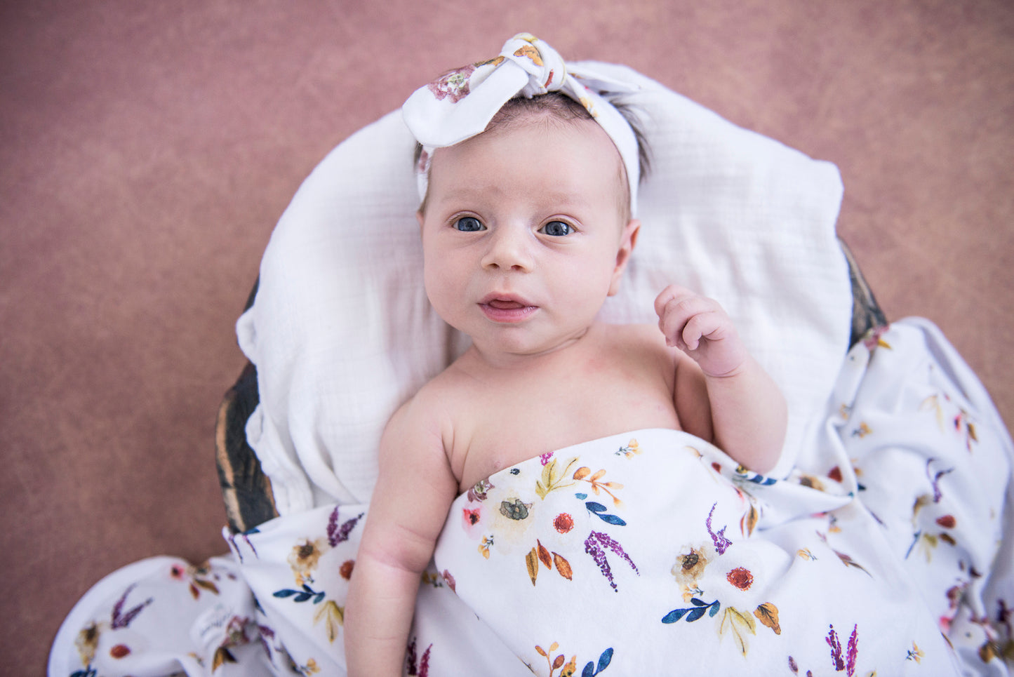 Snuggle Hunny Kids Boho Posy Jersey Wrap &amp; Topknot Set