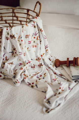 Snuggle Hunny Kids Boho Posy Jersey Wrap &amp; Topknot Set
