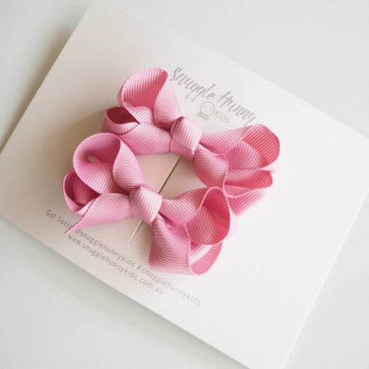 Snuggle Hunny Kids Hair Bow Clips - Dusty Pink