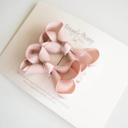 Snuggle Hunny Kids Hair Bow Clips - Nude