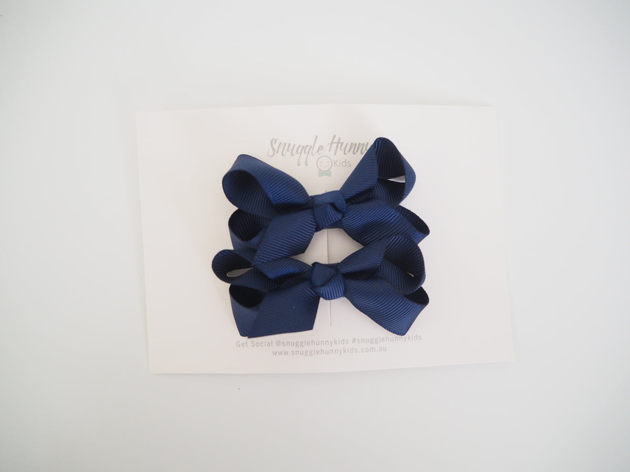 Snuggle Hunny Kids Hair Bow Clips - Navy