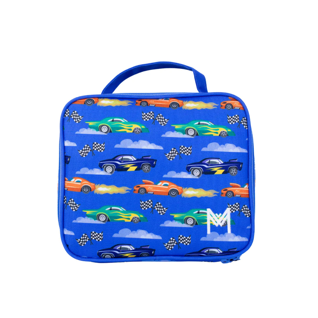 MontiiCo Insulated Lunch Bag - Speed Racer Blue - Medium for Kids