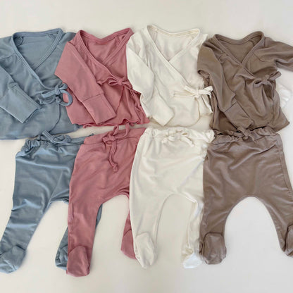 Kimono Top and Pants Set - Dusty Rose