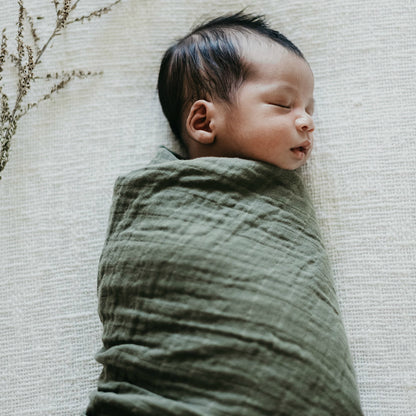 Snuggle Hunny Kids Organic Muslin Wrap - Dusty Olive