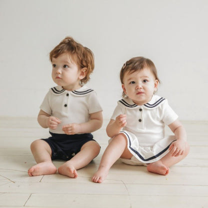 Classic Sailor Style Romper - Girl