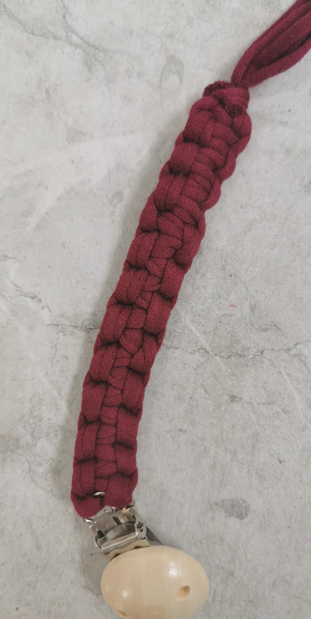 Macrame Pacifier Holder - Ruby