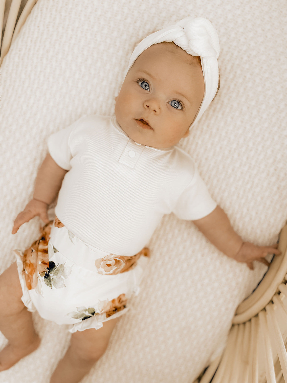 Snuggle Hunny Kids Ribbed Topknot Headband - Milk