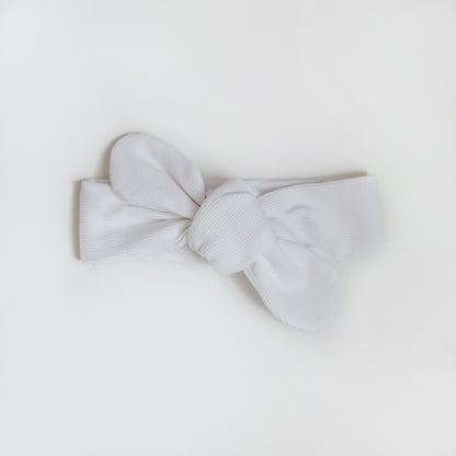 Snuggle Hunny Kids Ribbed Topknot Headband - Milk