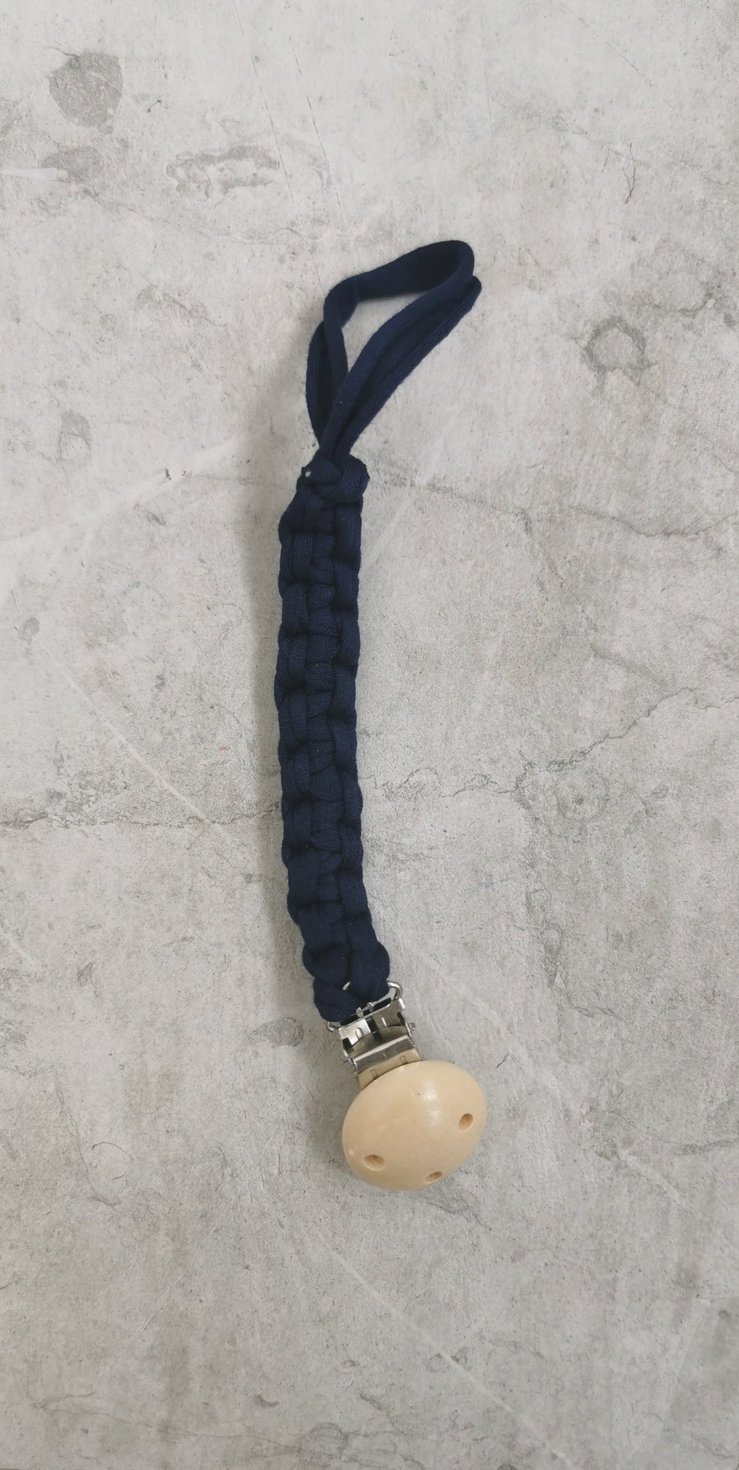 Macrame Pacifier Holder - Midnight Blue