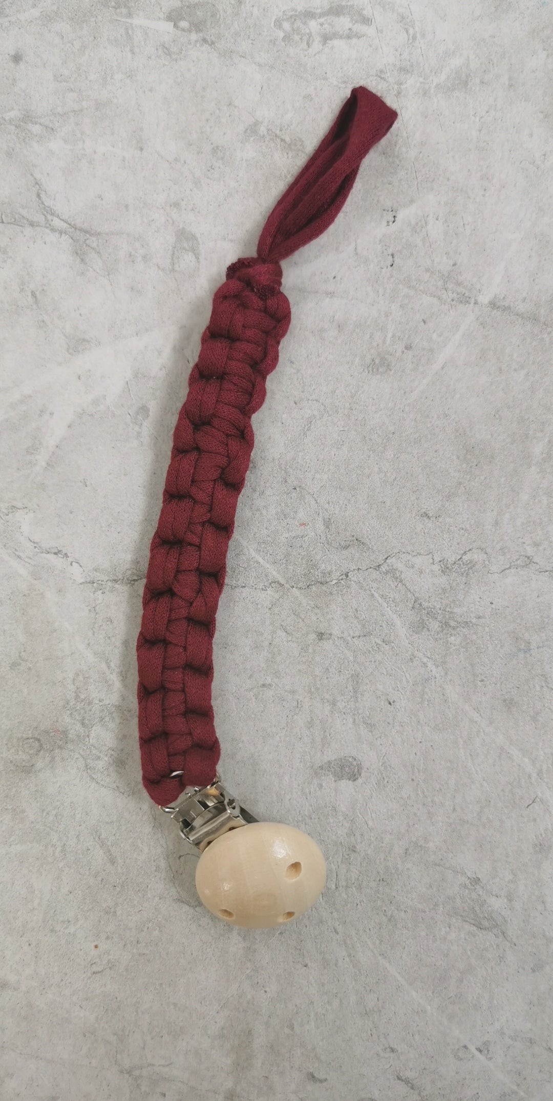 Macrame Pacifier Holder - Ruby