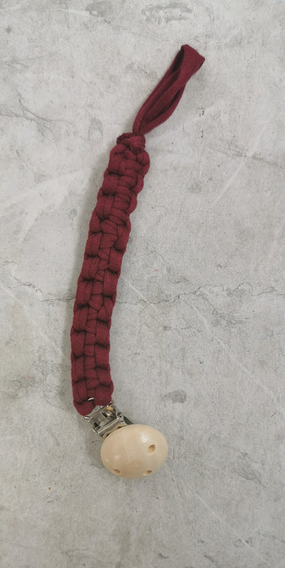 Macrame Pacifier Holder - Ruby
