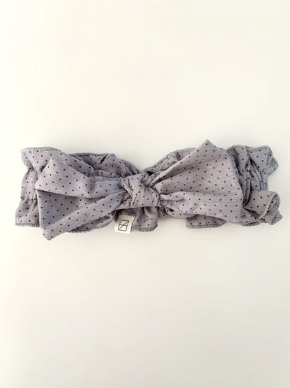 Vintage Stretch Headband - Grape Mini Dots