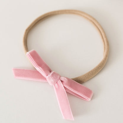 Snuggle Hunny Kids Petite Velvet Bow - Rose Pink