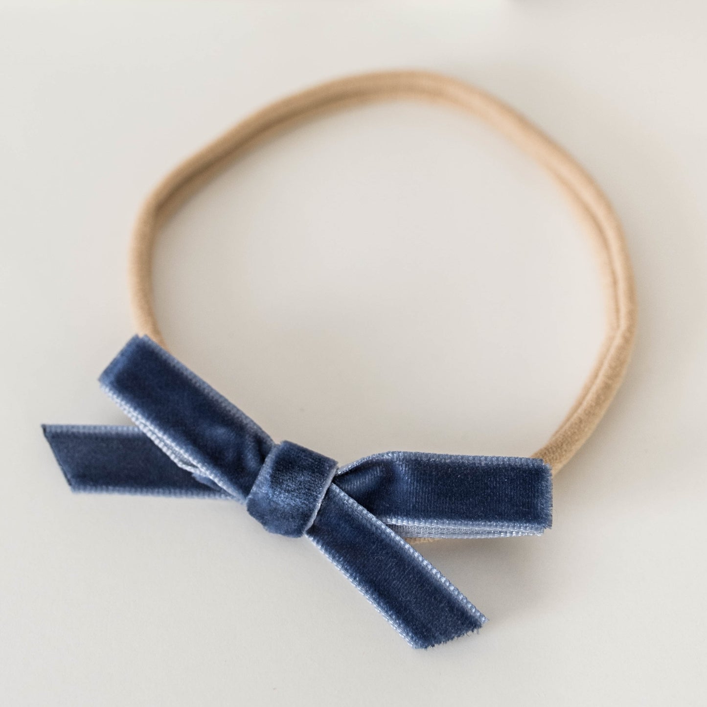 Snuggle Hunny Kids Petite Velvet Bow - Moonlight Blue