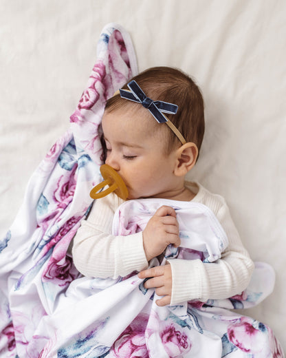 Snuggle Hunny Kids Petite Velvet Bow - Moonlight Blue