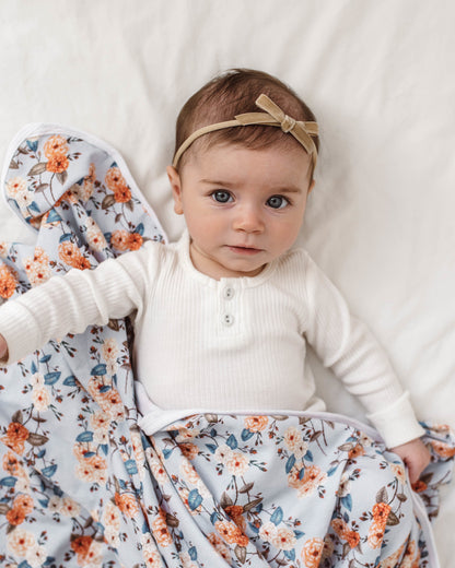 Snuggle Hunny Kids Petite Velvet Bow - Pebble