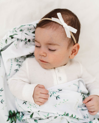 Snuggle Hunny Kids Petite Velvet Bow - White