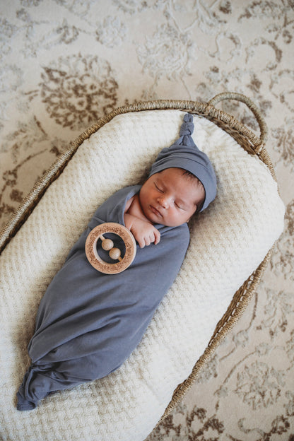 Snuggle Hunny Kids Indigo Jersey Wrap &amp; Beanie Set