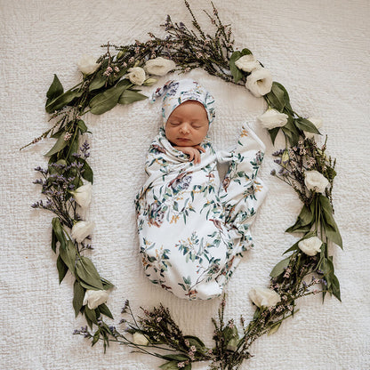 Snuggle Hunny Kids Wrap & Beanie Set - Eucalypt