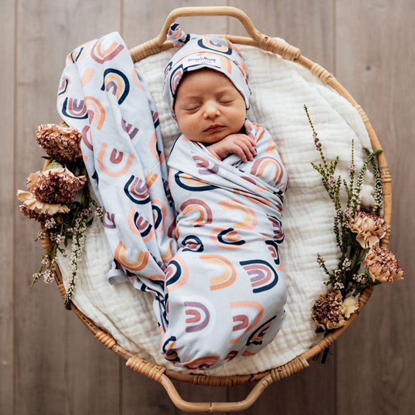 Snuggle Hunny Kids Sunset Rainbow &amp; Beanie Set