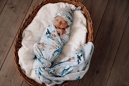 Snuggle Hunny Kids Whale Wrap & Beanie Set