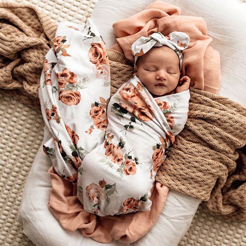 Snuggle Hunny Kids Wrap & Topknot Set - Rosebud