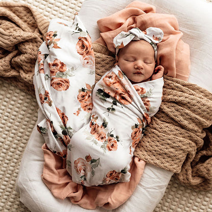 Snuggle Hunny Kids Wrap & Topknot Set - Rosebud