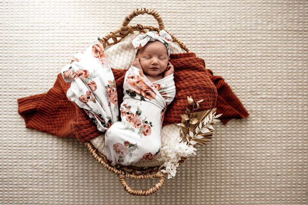 Snuggle Hunny Kids Wrap & Topknot Set - Rosebud