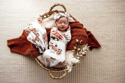 Snuggle Hunny Kids Wrap & Topknot Set - Rosebud