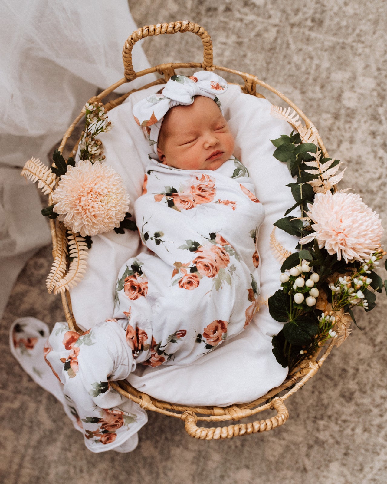 Snuggle Hunny Kids Wrap & Topknot Set - Rosebud