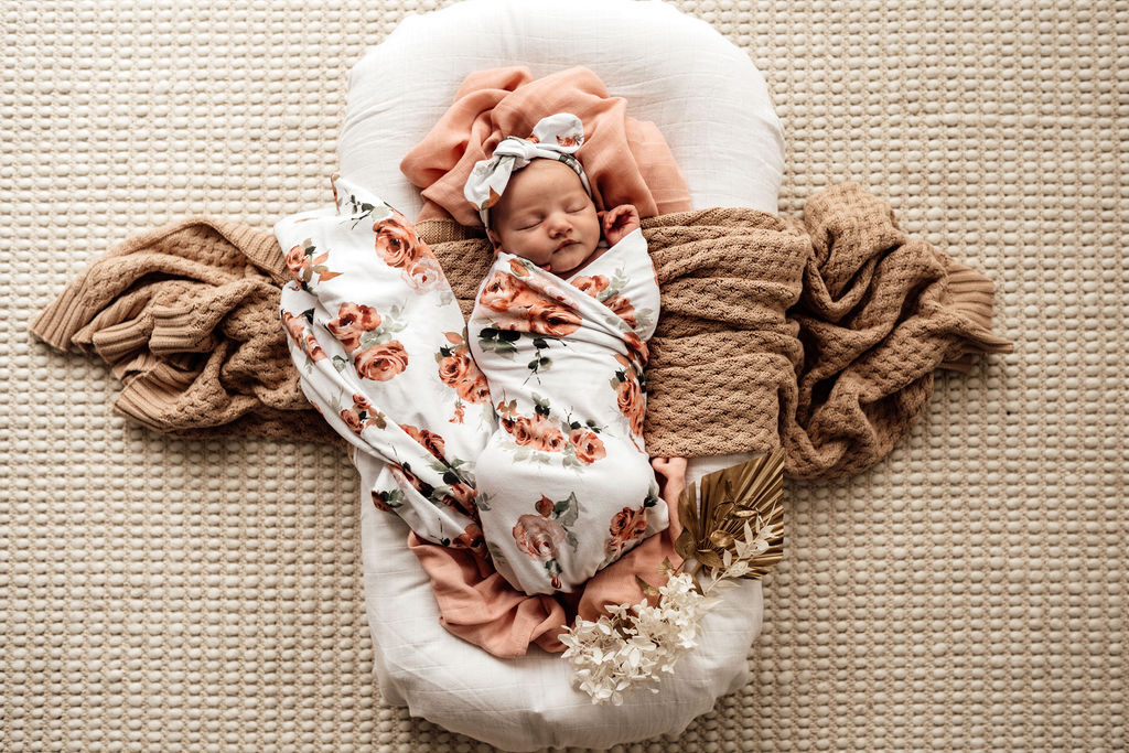 Snuggle Hunny Kids Wrap & Topknot Set - Rosebud
