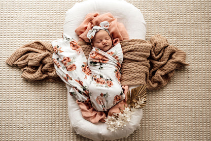 Snuggle Hunny Kids Wrap & Topknot Set - Rosebud