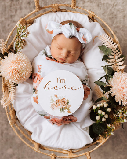 Snuggle Hunny Kids Wrap & Topknot Set - Rosebud