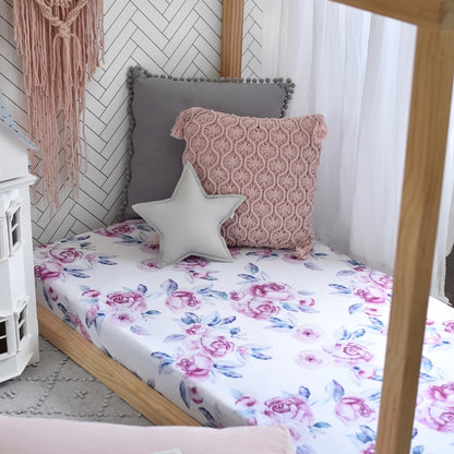 Snuggle Hunny Kids Lilac Skies Fitted Cot Sheet