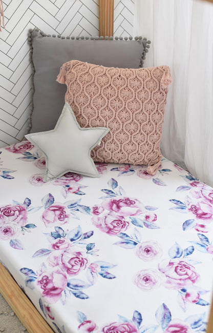 Snuggle Hunny Kids Lilac Skies Fitted Cot Sheet