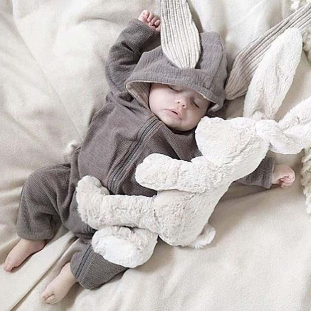 Bunny Ear Hooded Jumpsuit - Mocha