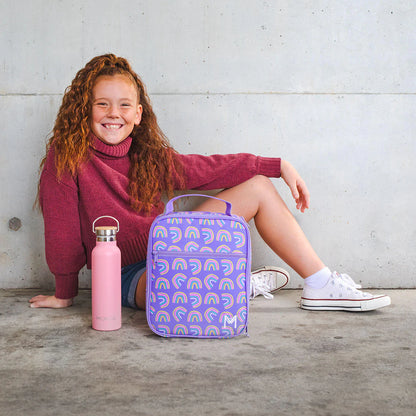 MontiiCo Large Insulated Lunch Bag with Ice Pack - Rainbows
