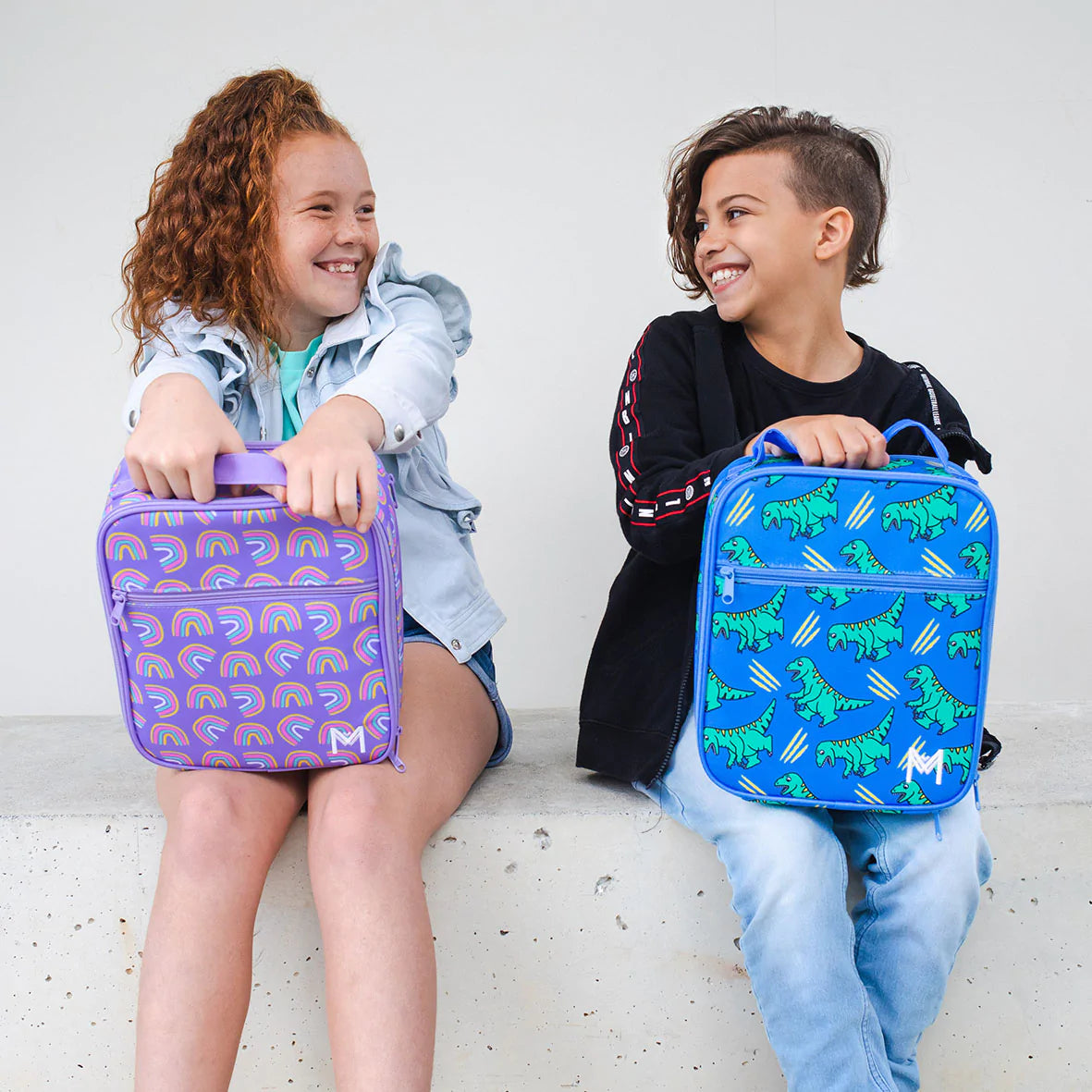 MontiiCo Large Insulated Lunch Bag with Ice Pack - Rainbows