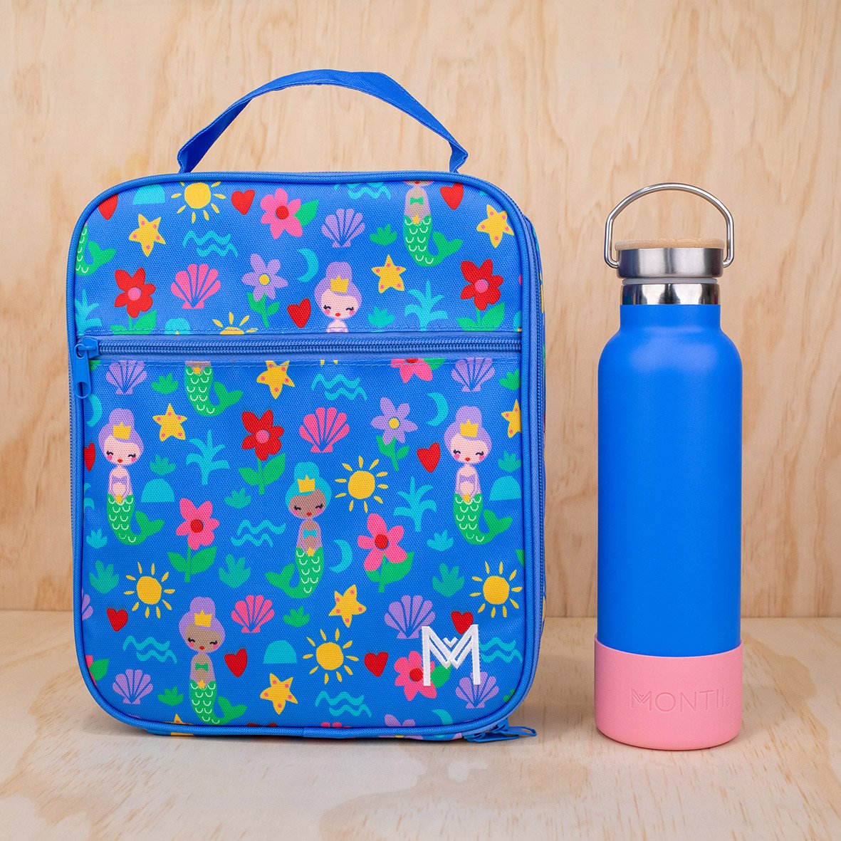 MontiiCo Large Insulated Lunch Bag with Ice Pack - Mermaid 2.0