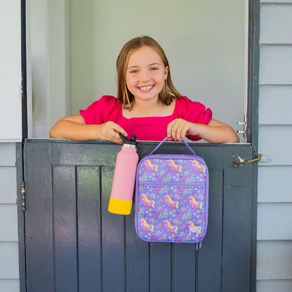 MontiiCo Insulated Lunch Bag + Ice Pack - Unicorn Purple - Large for Kids and Teens