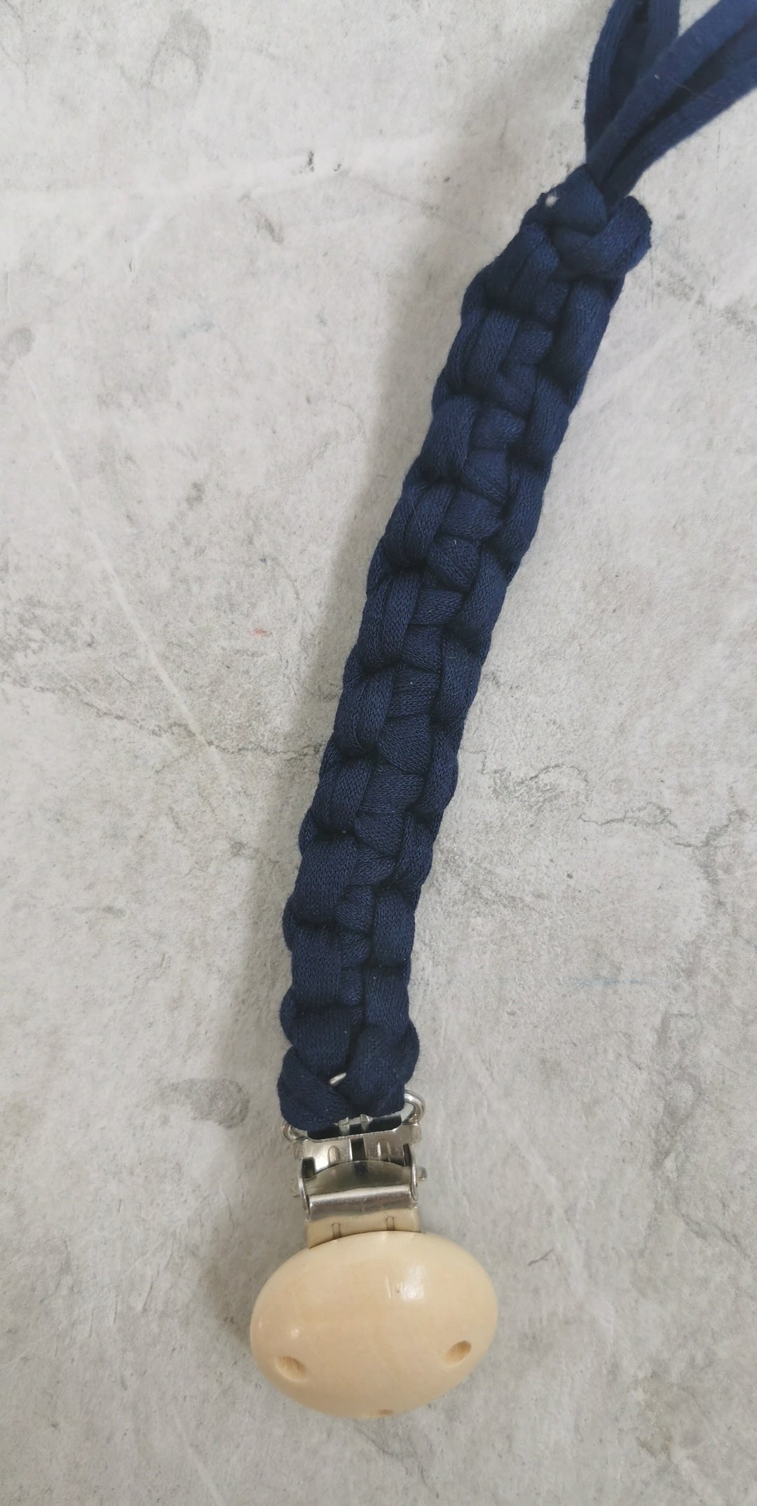 Macrame Pacifier Holder - Midnight Blue
