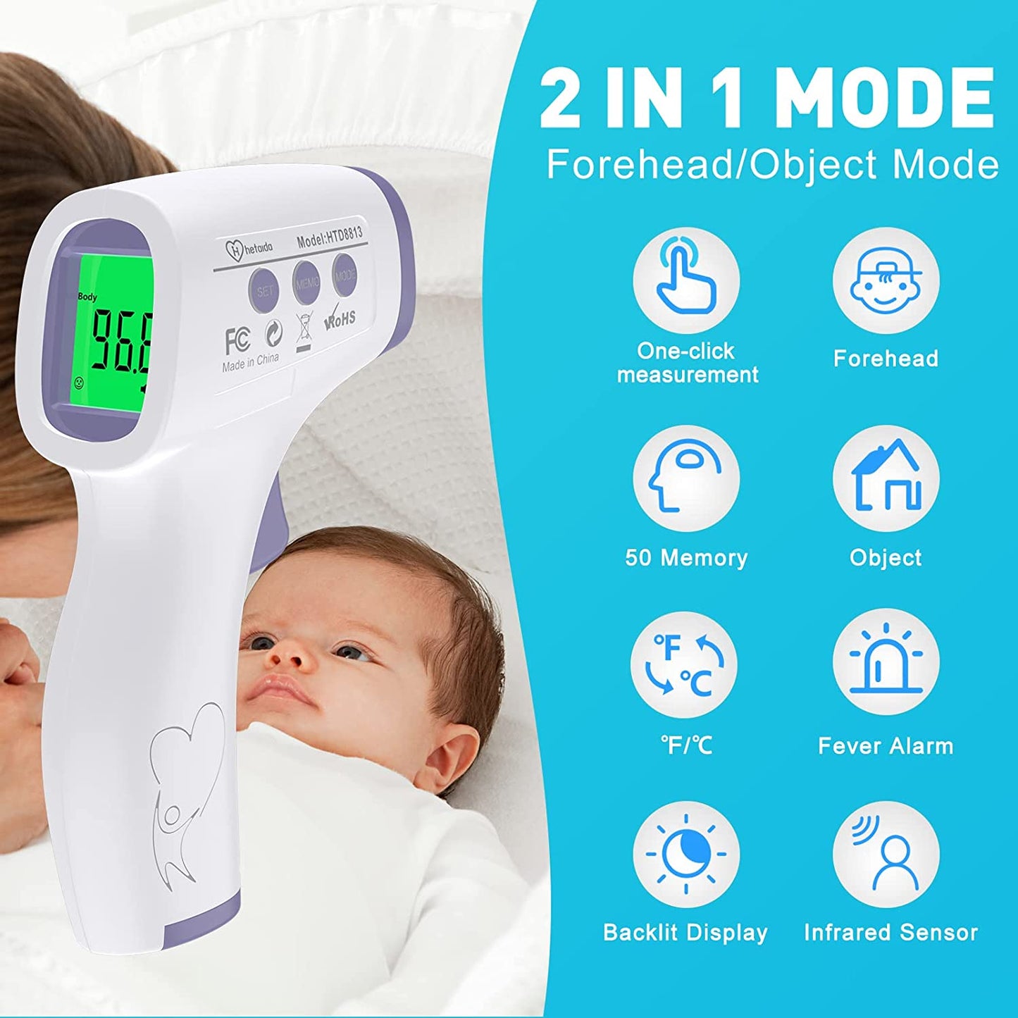 Infrared Non-Contact Digital Thermometer for Adults and Kids