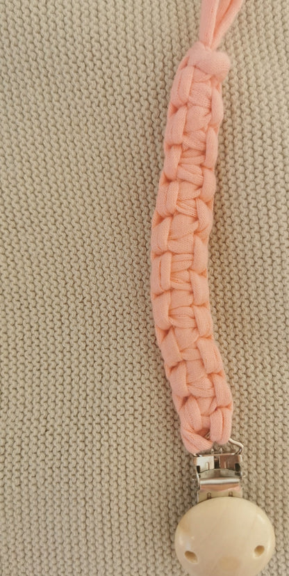 Macrame Pacifier Holder - Coral