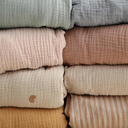 Mushie - Extra Soft Muslin Crib Sheet - Rainbow